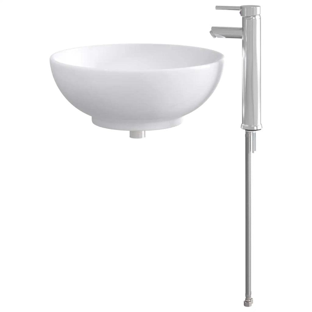 Lavabo con rubinetto e scarico Cromato 44 x 44 x 16 cm Ceramica 890246