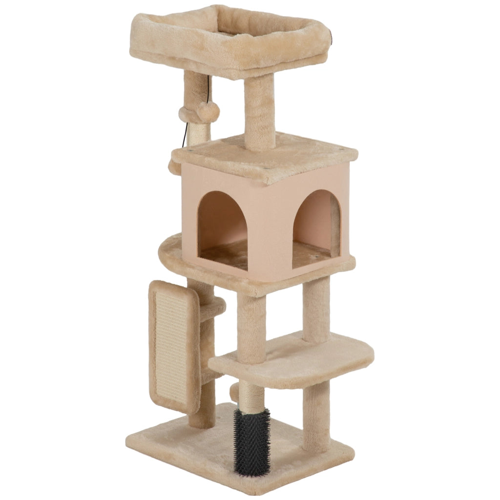 Tiragraffi per Gatti ¨C Xylo ¨C Beige 104cm con Piattaforme e Spazzola
