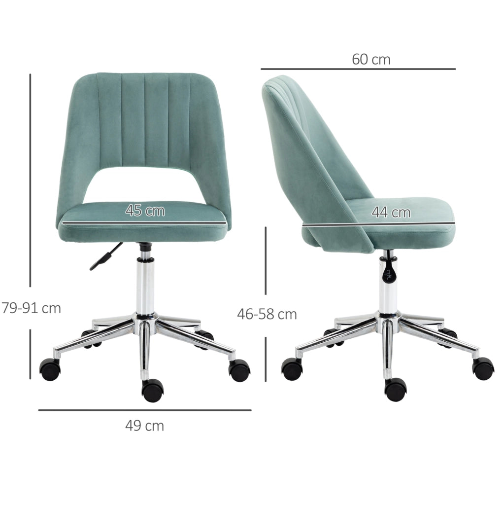 Sedia da ufficio ergonomica verde regolabile con ruote