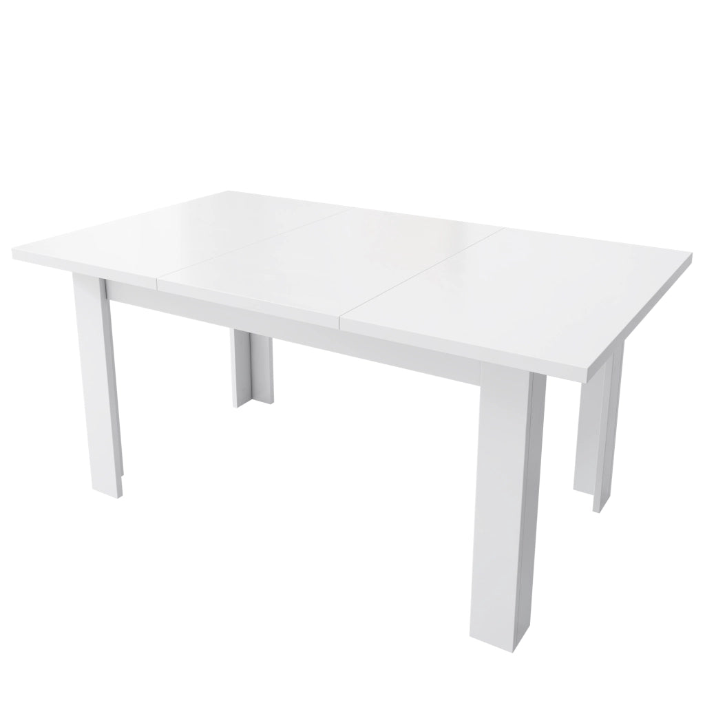 TAVOLO da pranzo 120x70 cm con vano portaoggetti nascosto MDF Bianco