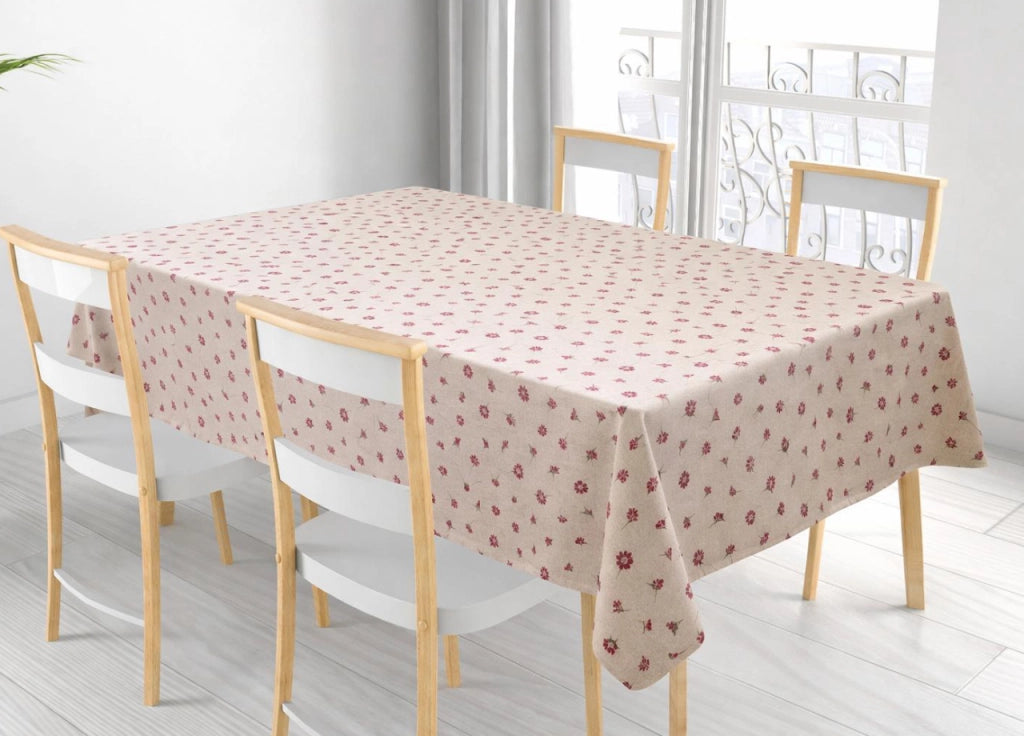 Tovaglia Per Salotto Cucina In Miros Misto Cotone Margheritine RP - 140x240 - Margheritine Rosso