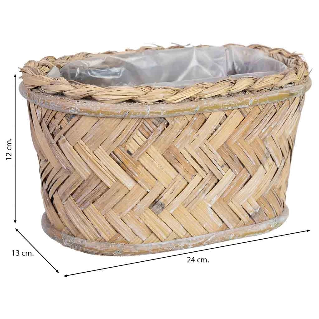 Cesto ovale marrone 24x13x12h cm