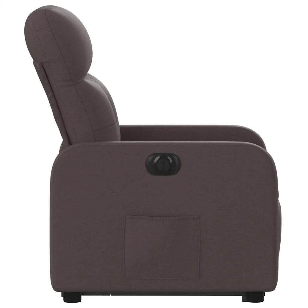 Divano Sedia-Poltrona Alzapersona Reclinante Elettrica Marrone Scuro Tessuto 136937