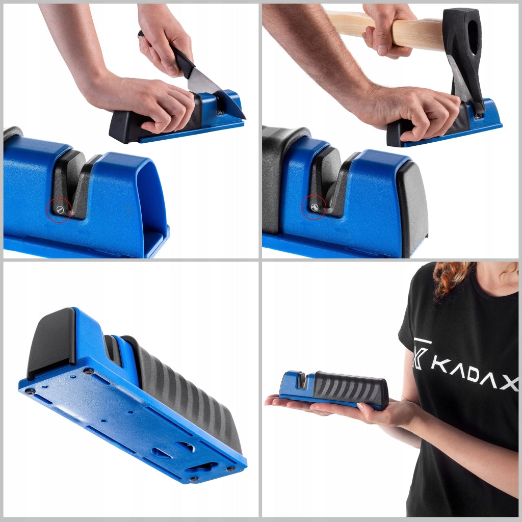 Affilacoltelli KADAX per coltelli da cucina, asce, affilatura, affilacoltelli, bifase, potente