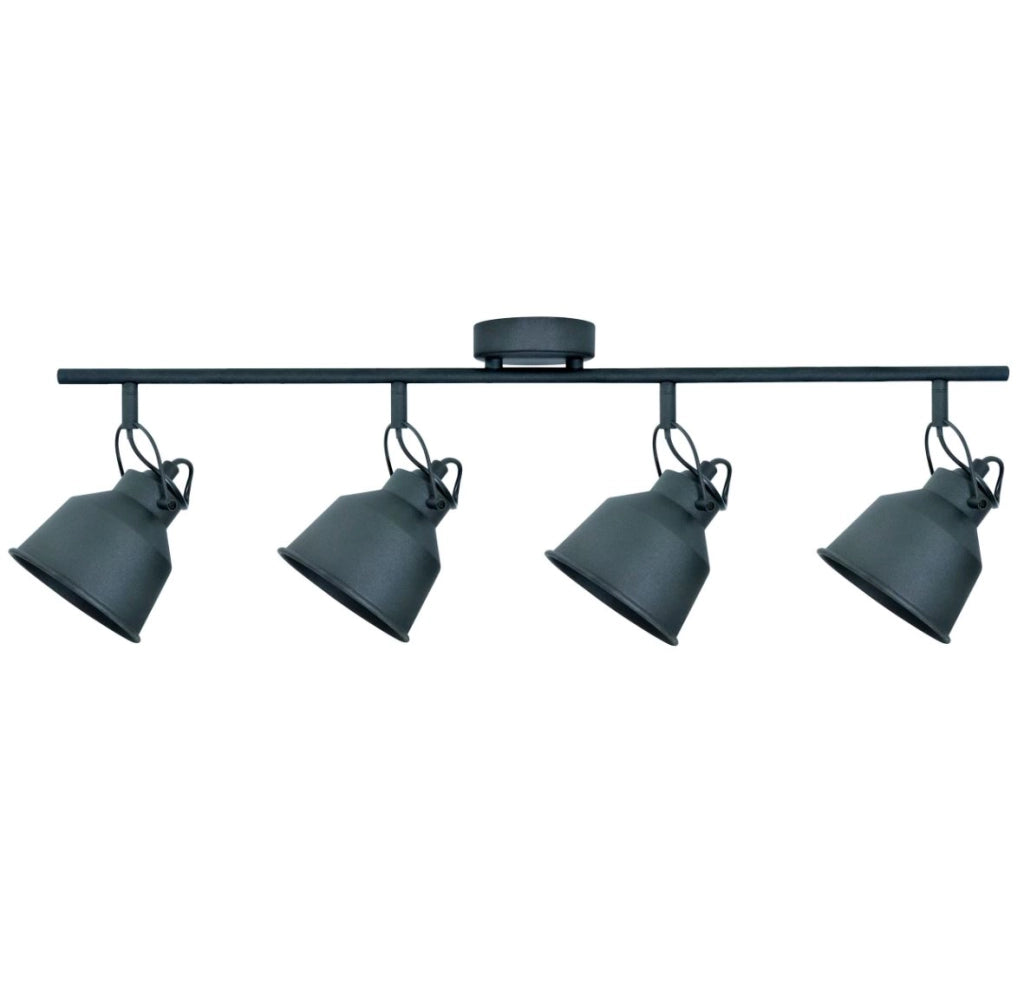 Plafoniera industriale nera 70 cm 4xE14 orientabile Polux