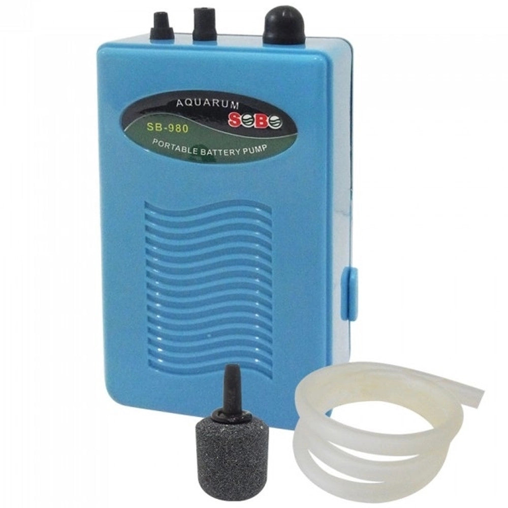 Trade Shop - Sb-980 Aeratore A Batterie Per Acquario Aria Ossigenatore Air Pump Portatile -