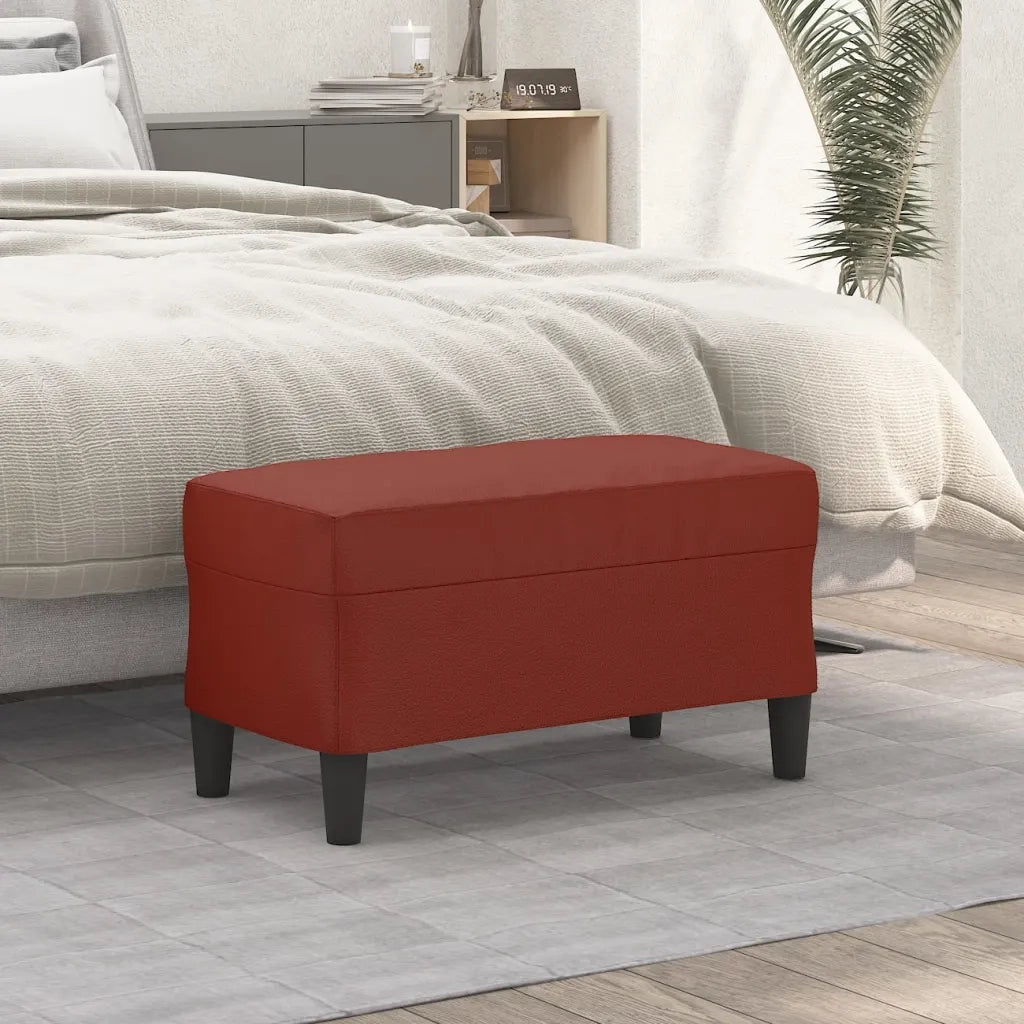 Panca-Sgabello Rosso Vino 70x35x41 cm in Similpelle 214974