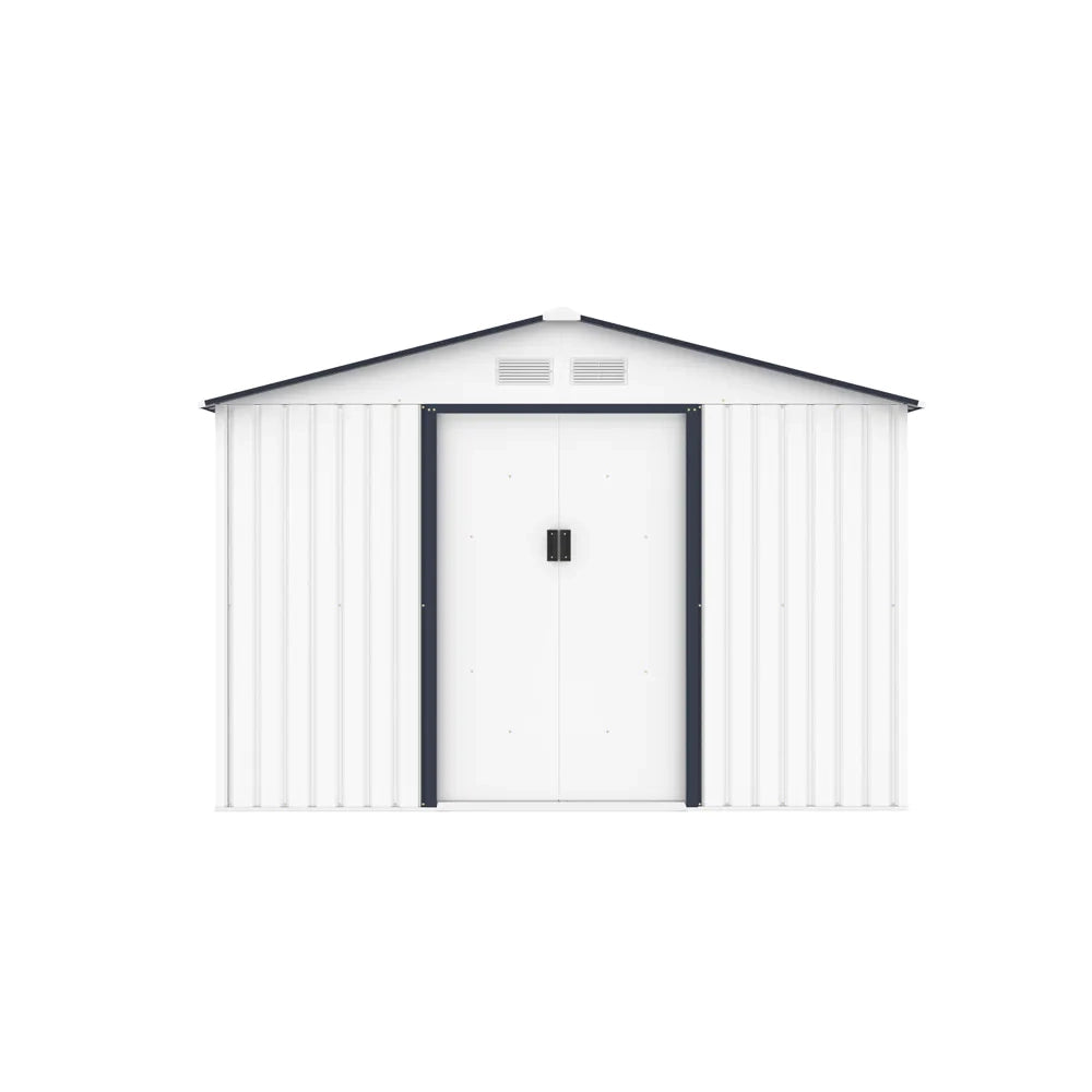 Casetta da giardino in acciaio zincato bianco 2,77x1,95x1,93 m - 65kg - 4,8 metri quadri