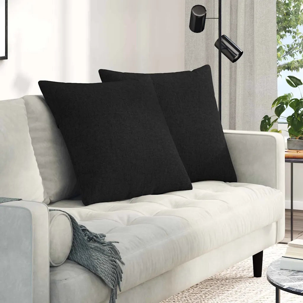 Cuscini da Divano 2 pcs Nero 60 x 60 cm Tessuto 42013999