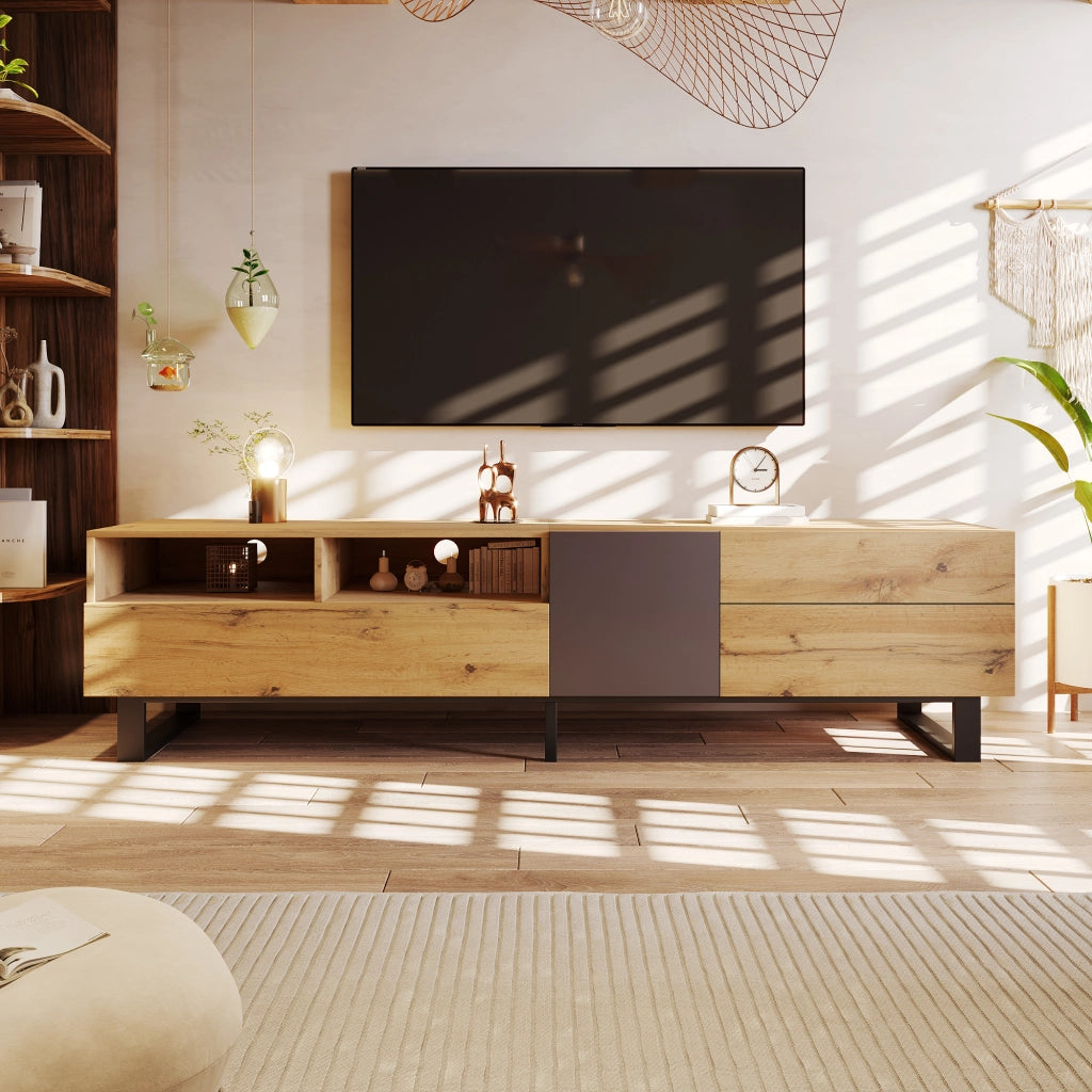MOBILE TV con 2 cassetti 180x38x50 cm MDF e ferro