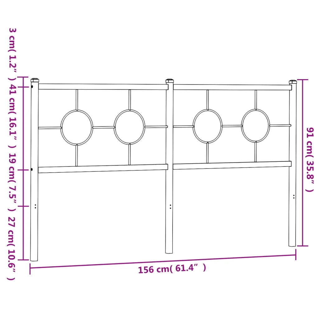 Testiera di Ricambio in Metallo Nero 150 cm 376260