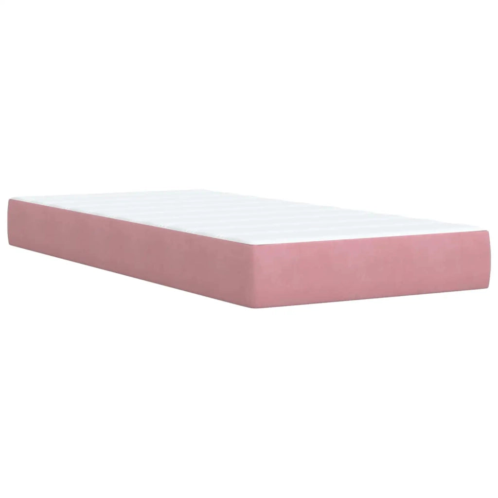 Letto box spring con materasso Rosa 100 x 200 cm Velluto 3453589
