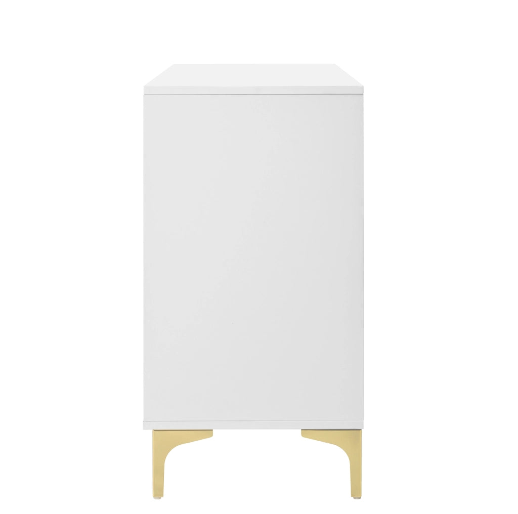 Cassettiera 6 cassetti 120x40x76 cm bianca in MDF HOMVRA