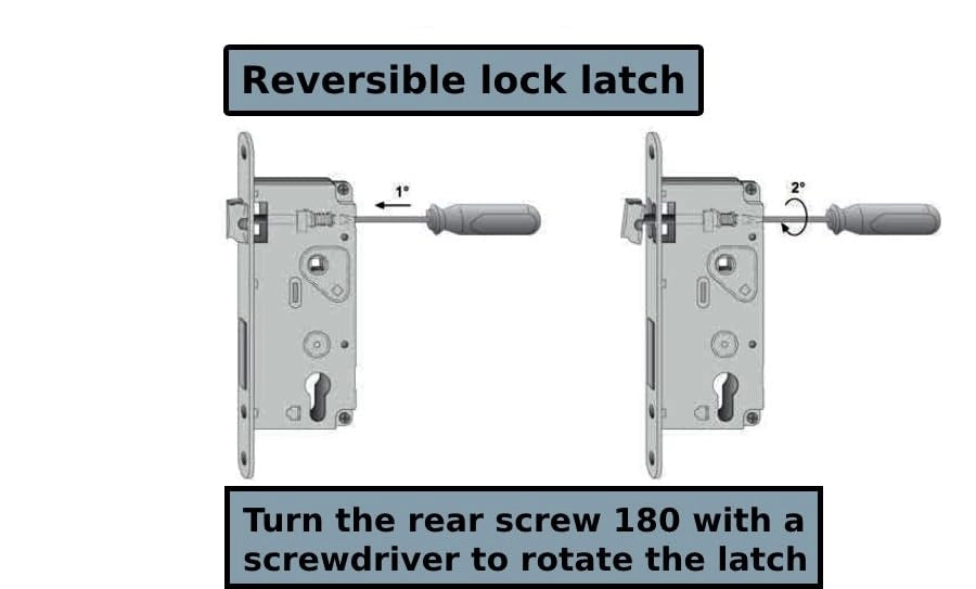 Serratura patent per porta scorrevole 50x8 mm ottonato