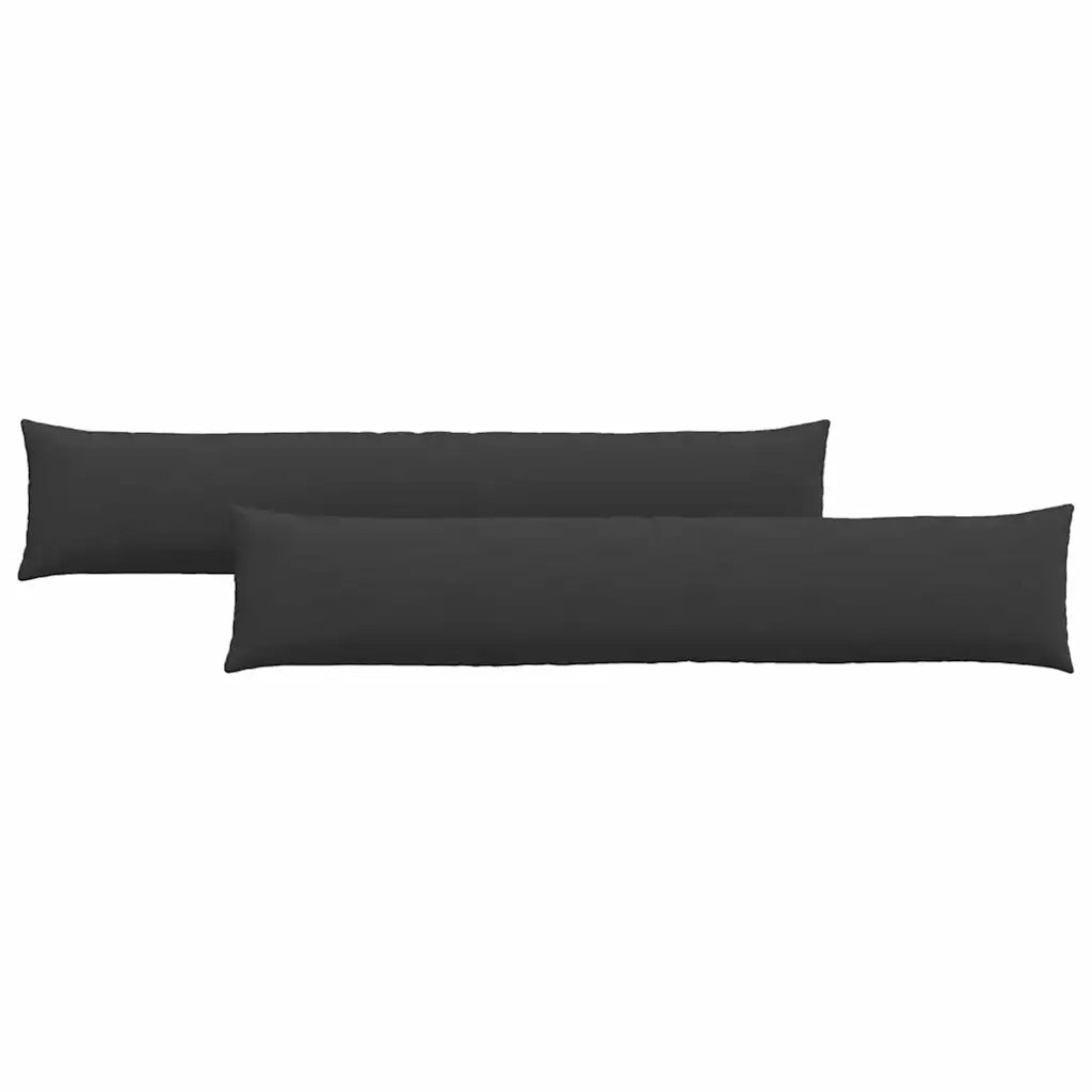 Cuscini da Divano 2 pcs Nero 200 x 40 cm Tessuto 42013900