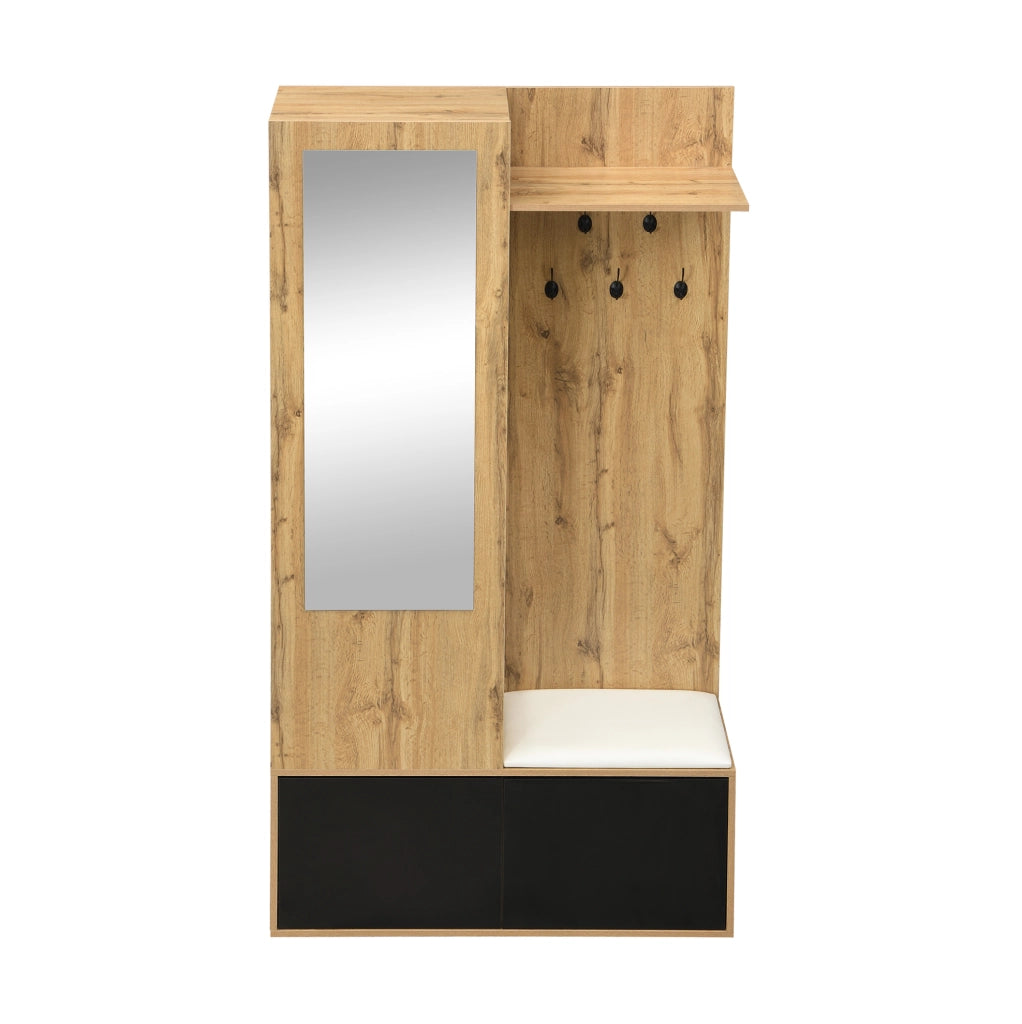 Set guardaroba da ingresso con scarpiera, specchio e panca