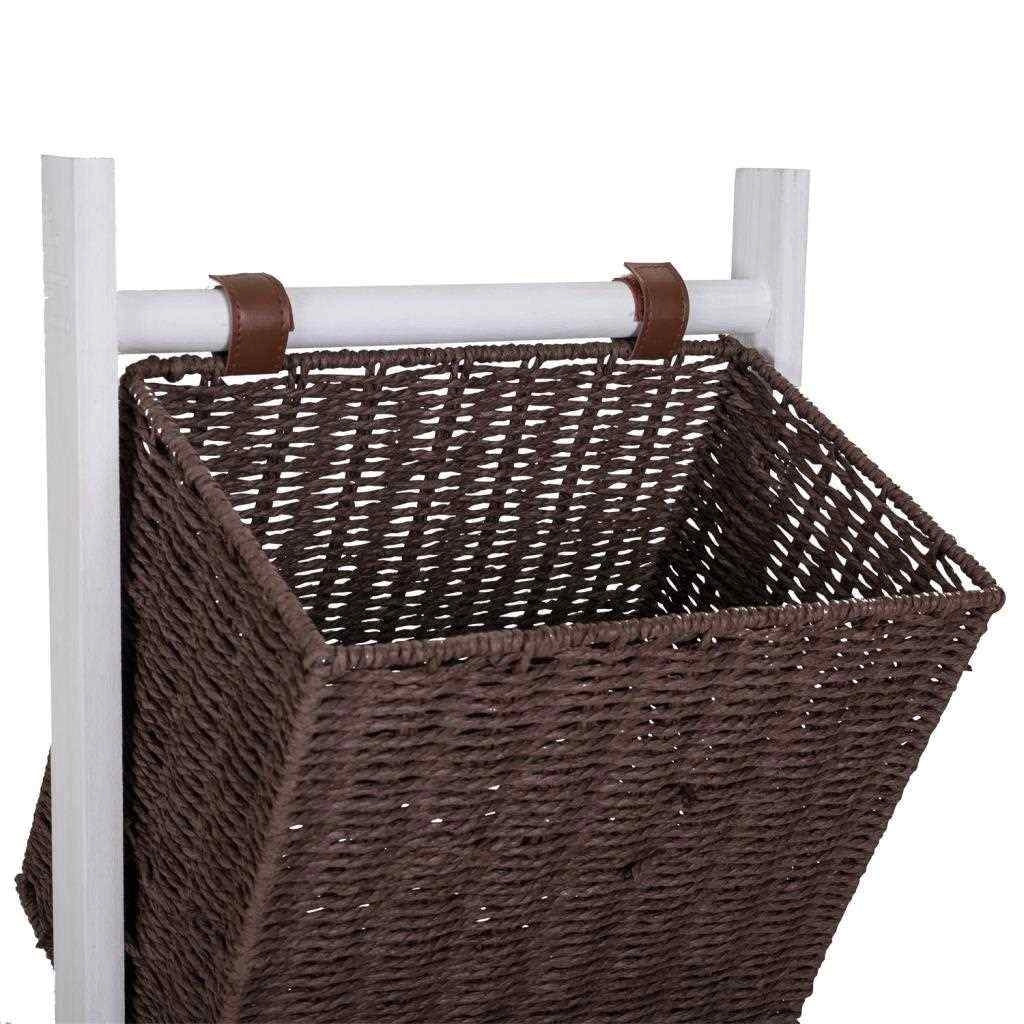 Portariviste con supporto in legno e tre cestelli 37x27x115h