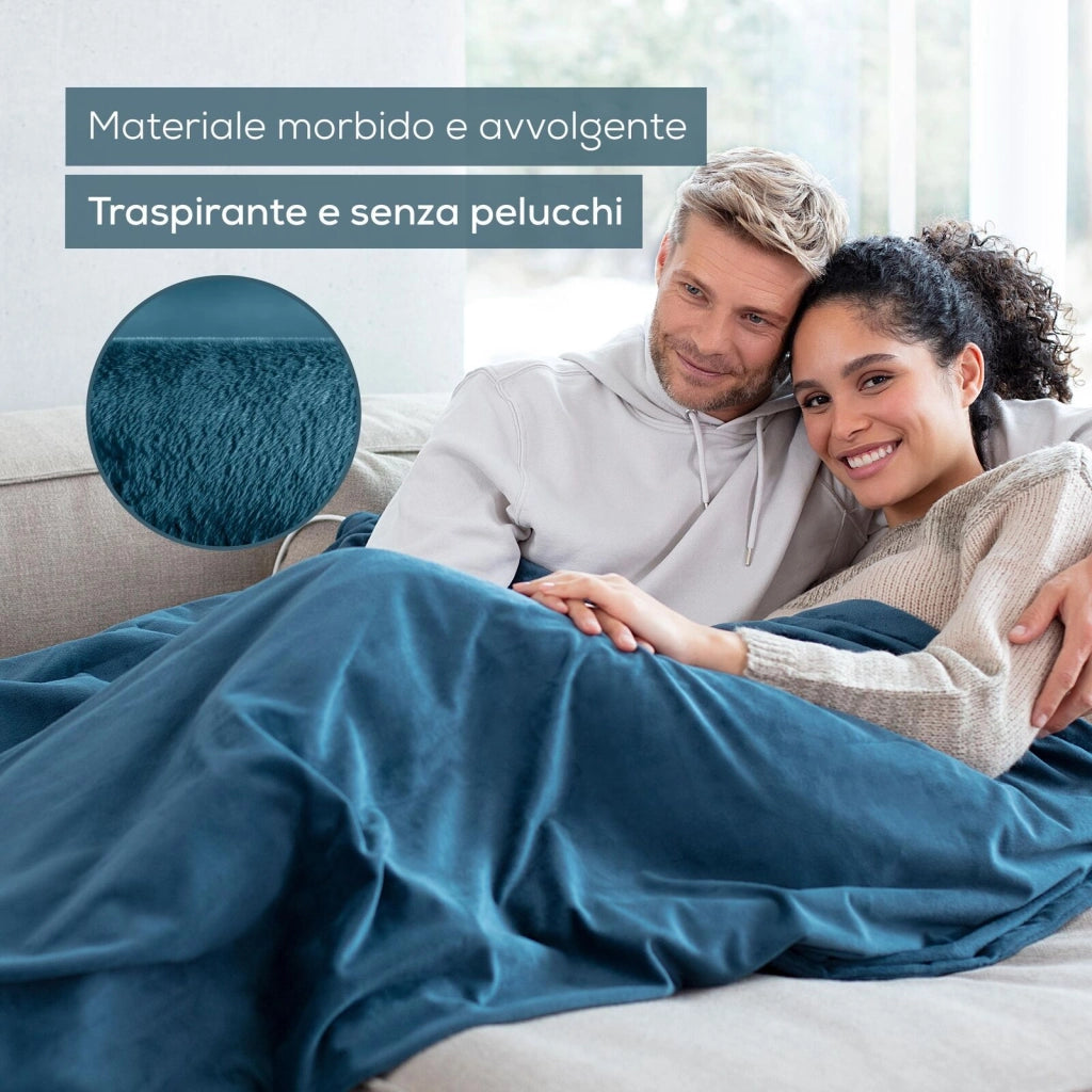 Beurer HD 75 Termocoperta Morbida Coperta Riscaldata, 6 Livelli di Temperatura, Lavabile in Lavatrice, con Spegnimento Automatico ed Extra Sicura 180 x 130 cm, Color Ocean