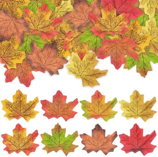 Artificiale Esdoornbladeren - 400 pezzi - Perfetti per decorazioni di festa - Colori autunnali - Ottimi per interni e eventi