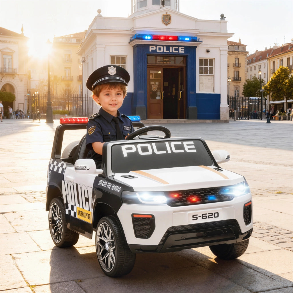 Auto Polizia Bambini Telecomando ¨C Zephmum ¨C Bianco