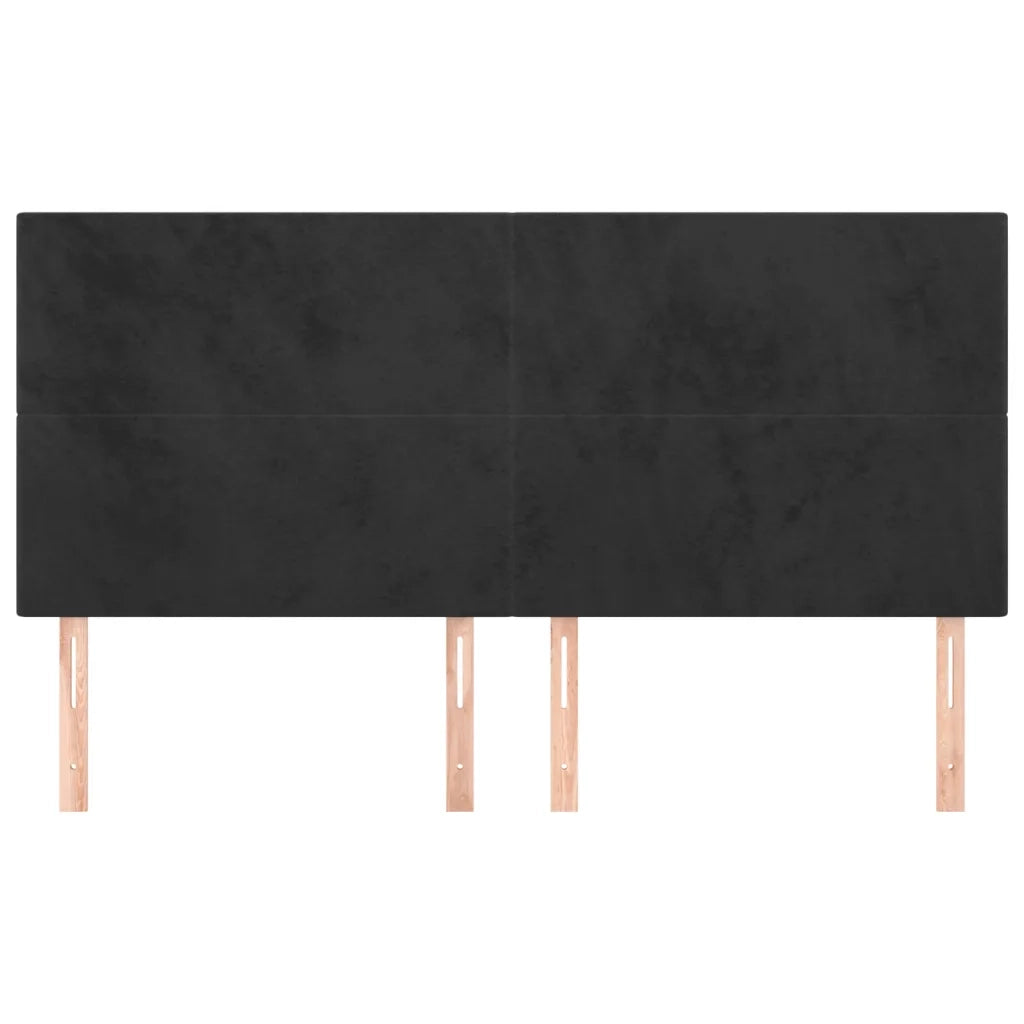 Testiera | Testata Nera 180x5x118/128 cm Velluto