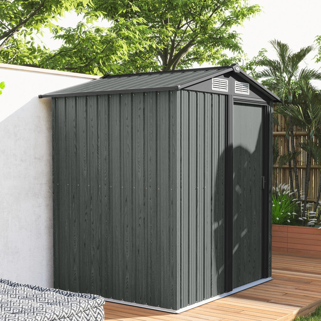 Casetta da Giardino Porta Attrezzi ¨C Xylo ¨C Acciaio Grigio 152x132x188 cm