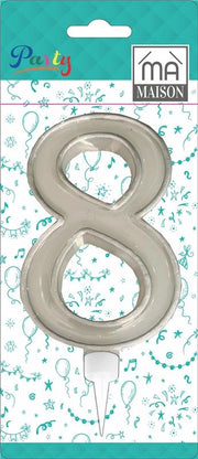 MA MAISON MAXI CANDELA NUMERO "8" ARGENTO