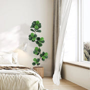 Ficus Lyrata Artificiale 180 cm con Vaso Bianco Moderno e Muschio Decorativo