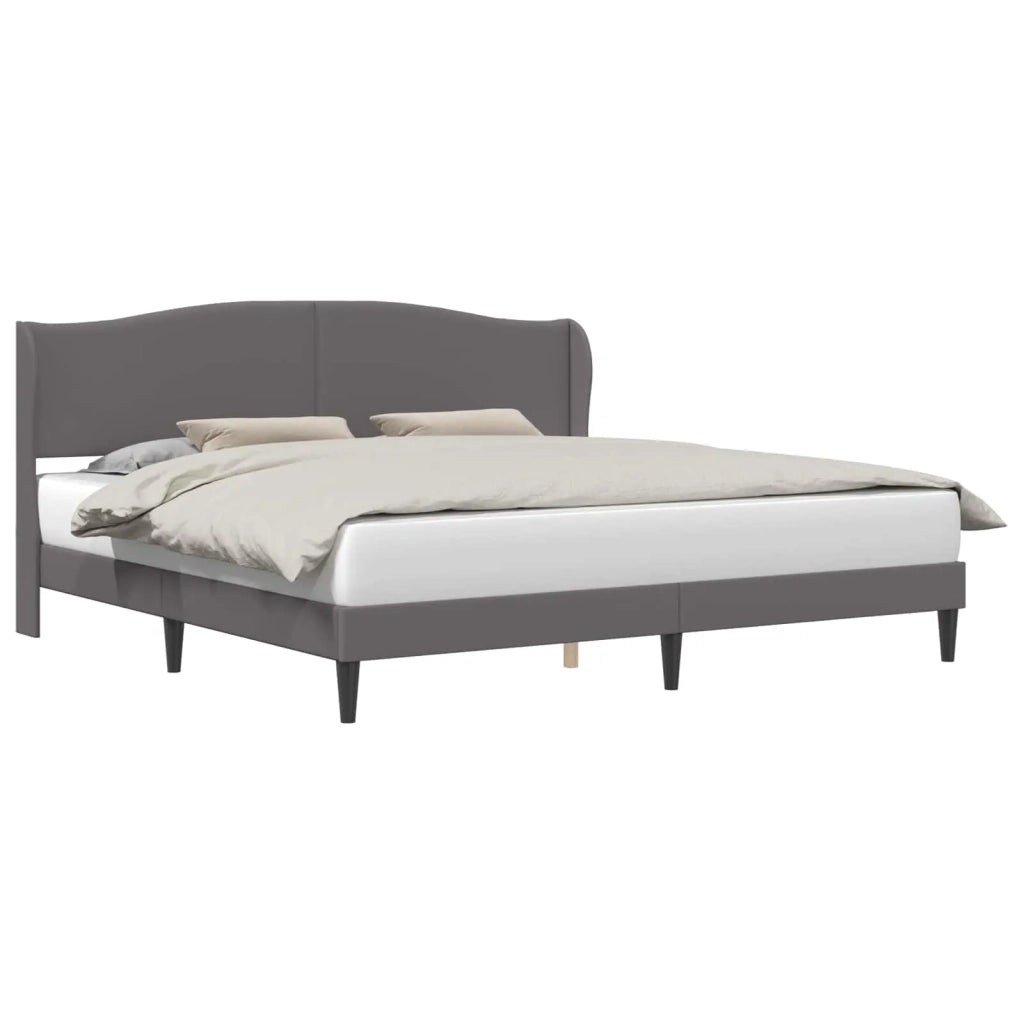 Struttura del letto con testiera-Giroletto Grigio 180 x 200 cm Similpelle 135806