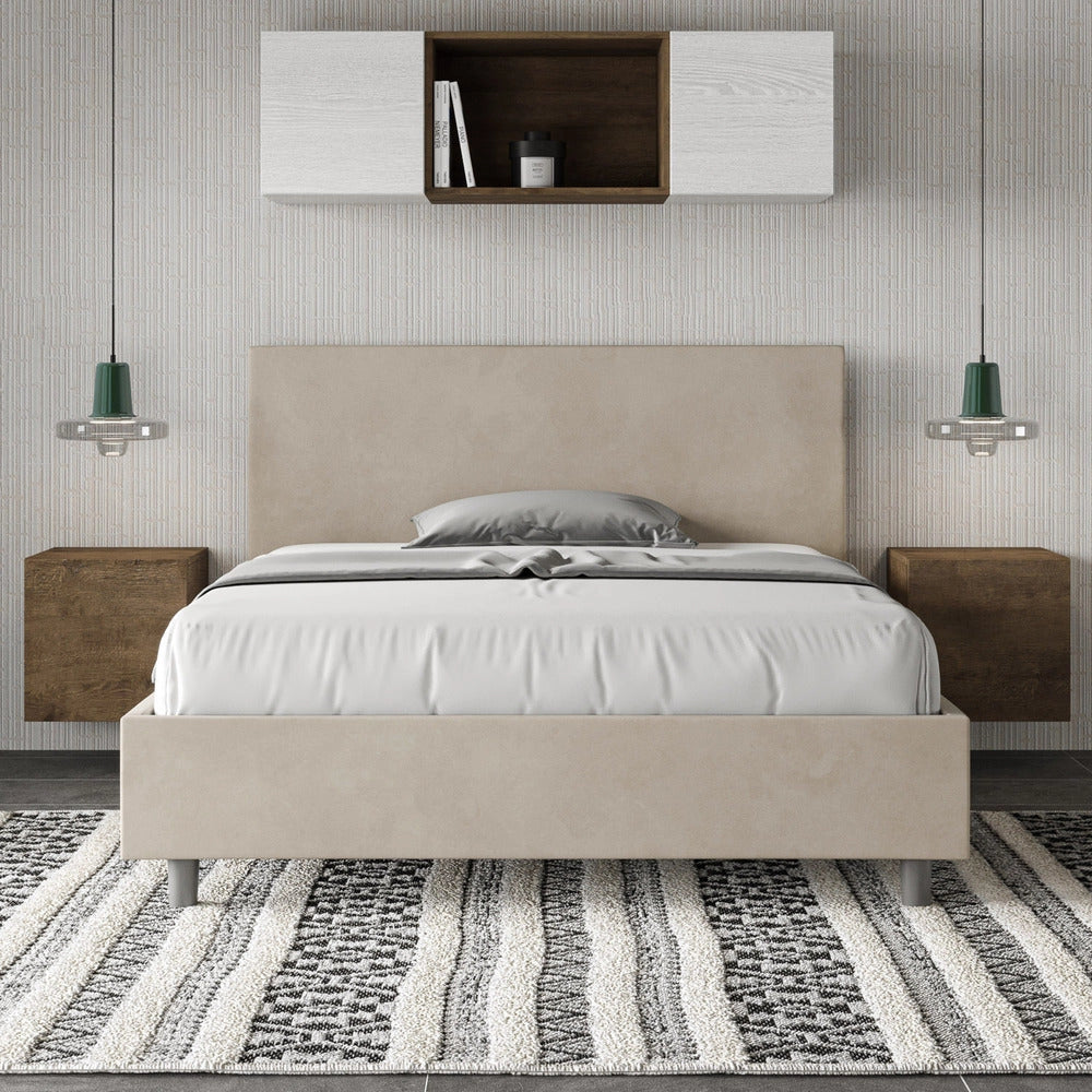 Letto Matrimoniale 160x210 cm con Rete Adele Sabbia