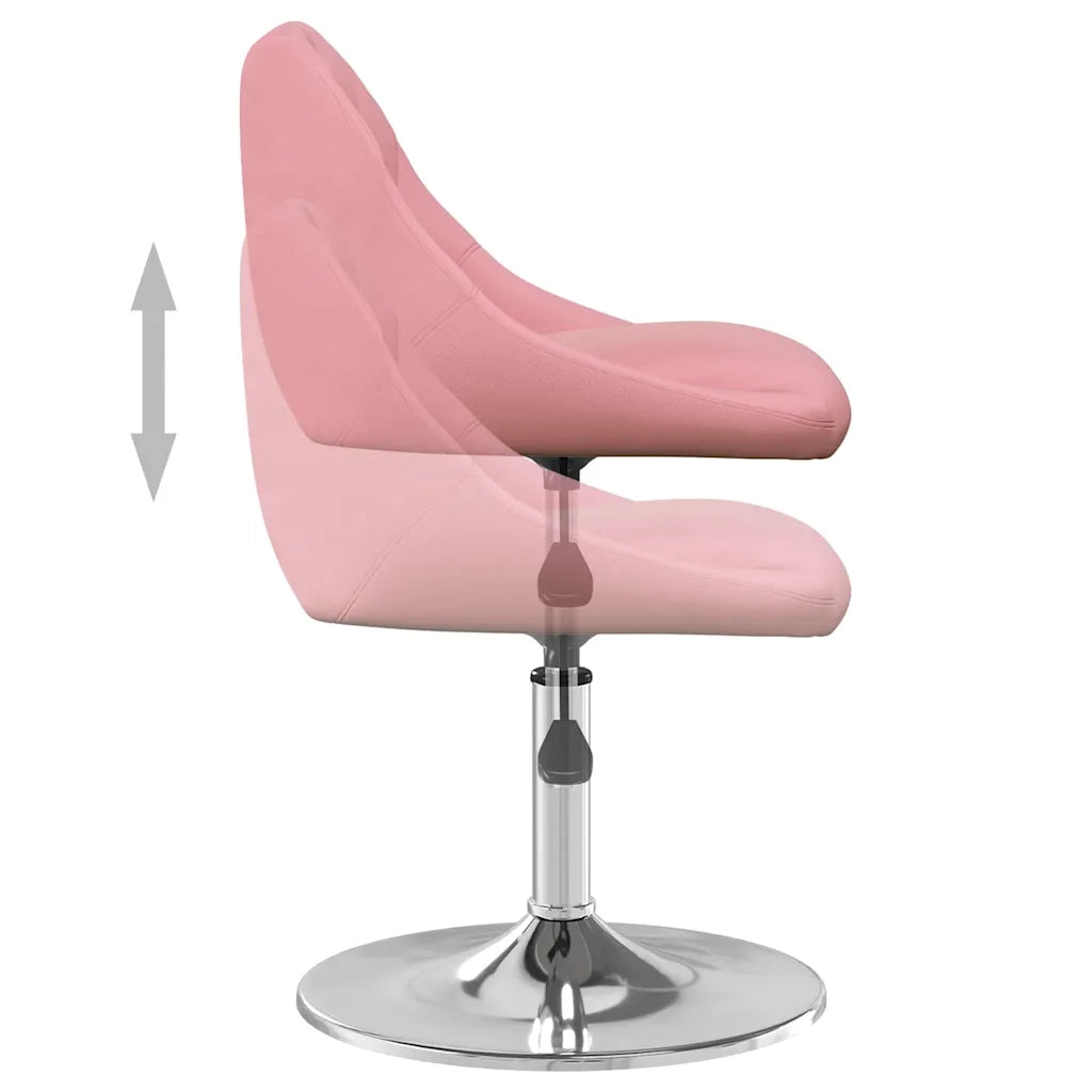 Sedie da Pranzo Girevoli 2 pz Rosa in Velluto