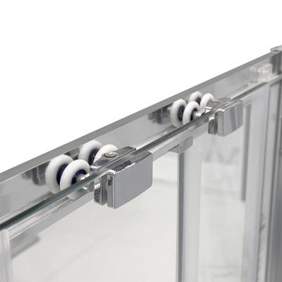 Box doccia angolare 70x140 cm scorrevole in cristallo trasparente Ted