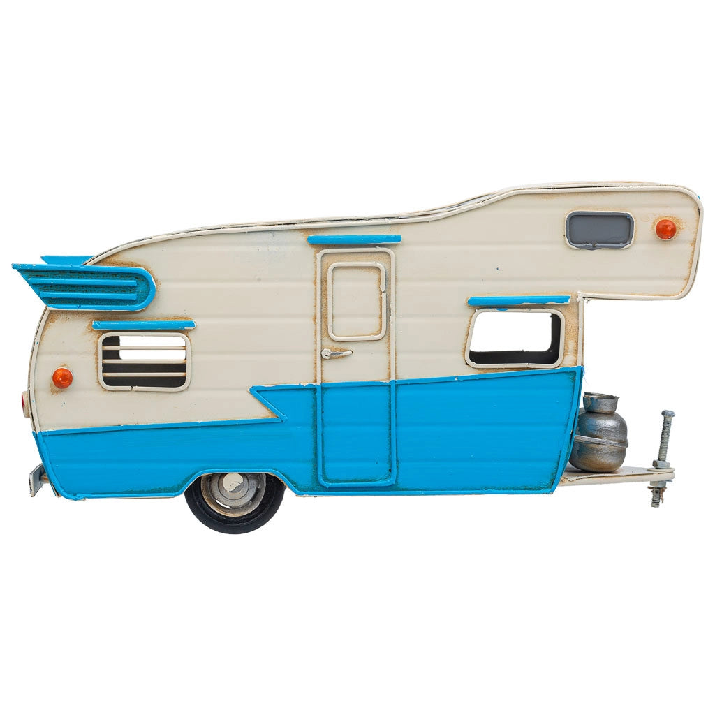 Caravan metallo blu 28x12.5x15h cm