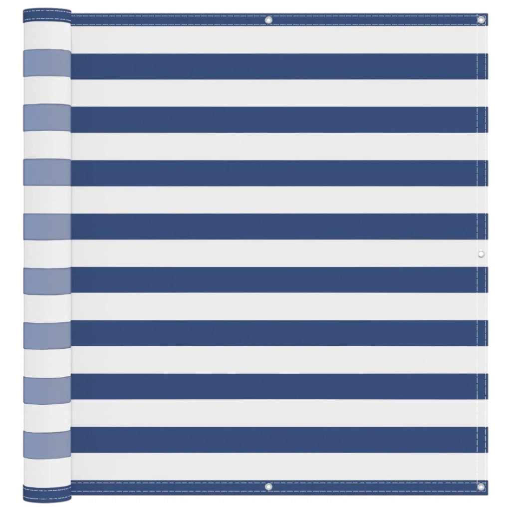 Schermo da balcone-Pannello per balcone Blu e Bianco 110 x 600 cm Tessuto Oxford