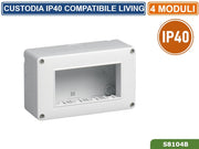 CUSTODIA ESTERNA IDROBOX 4 MODULI IP40 COMPATIBILE SERIE BTICINO LIVING