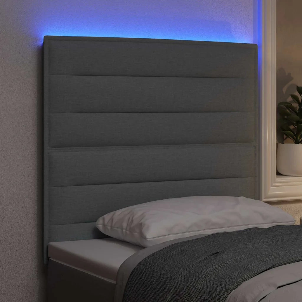 Testiera | Testata LED con strisce LED Grigio chiaro 100 cm Tessuto