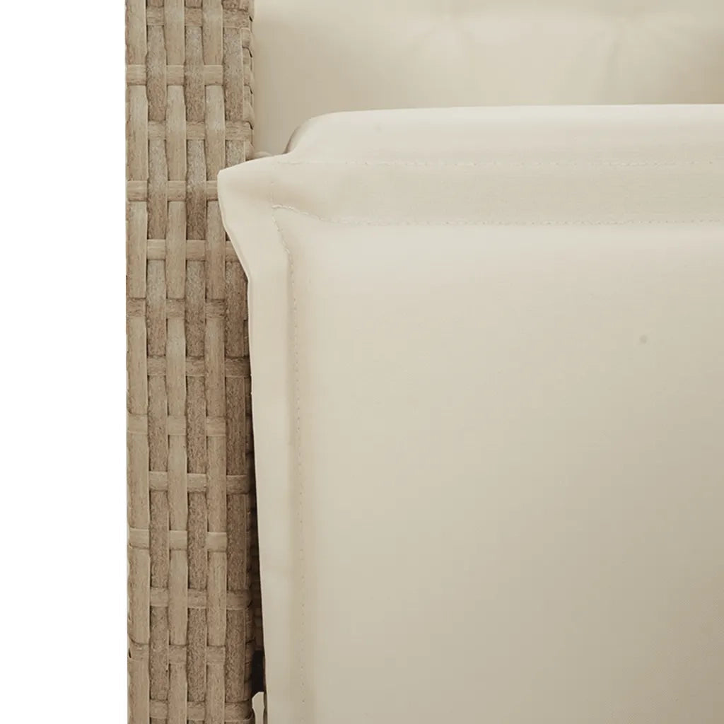 Set da Bistrò 3 pz con Cuscini Beige in Polyrattan
