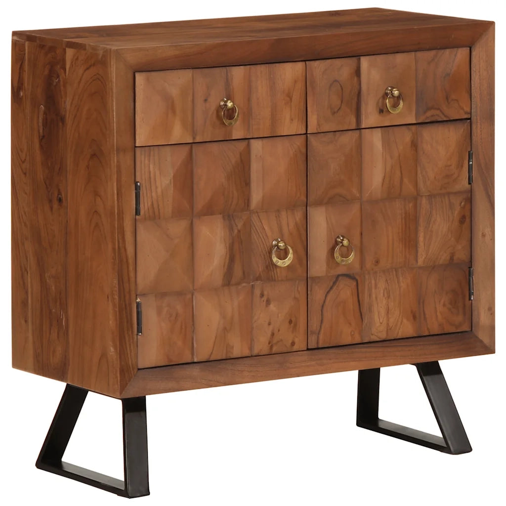 Cassettiera Marrone ambra 70x35x70 cm in Legno Massello Acacia 358185