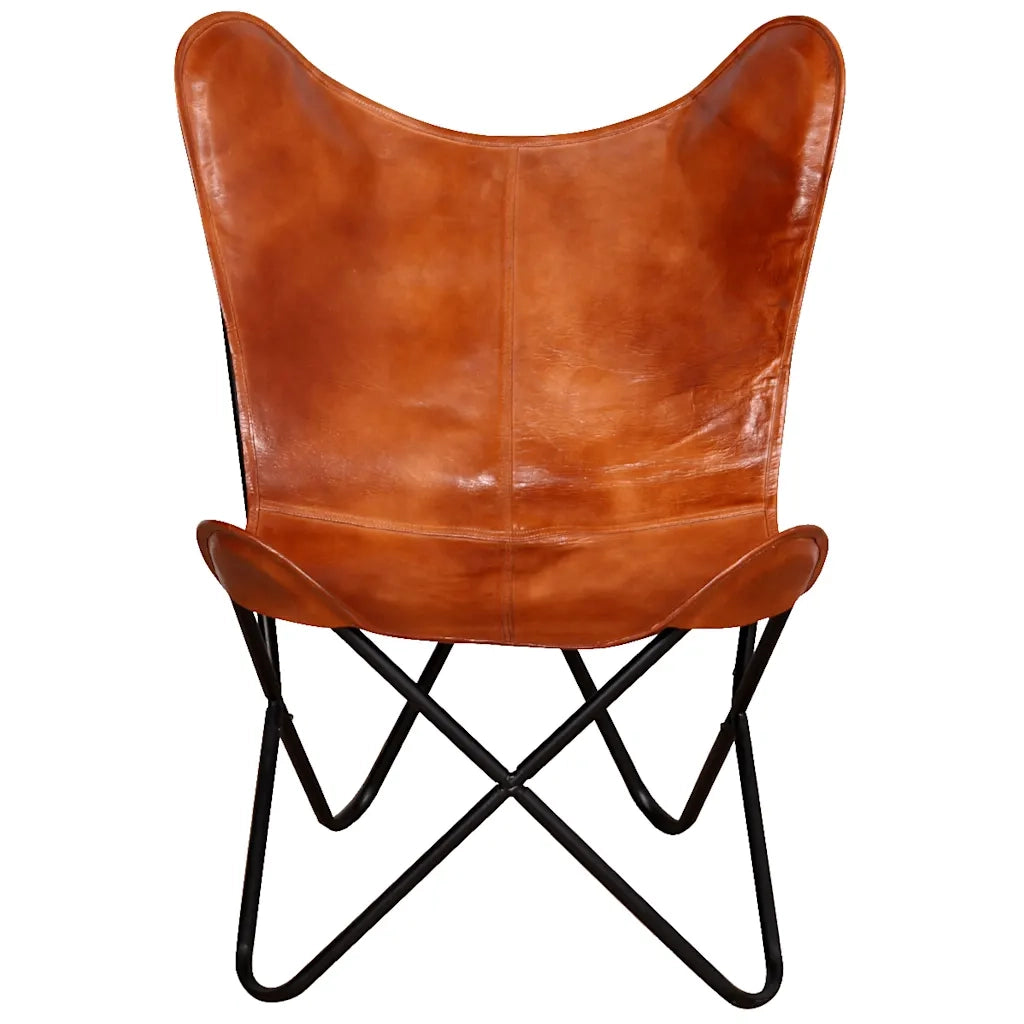 Sedia a Farfalla Marrone in Vera Pelle 243728