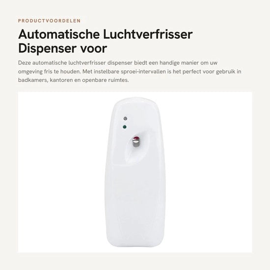Dispensatore automatico di freschezza dell'aria per uso domestico e ufficio