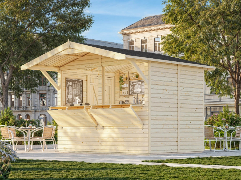 Chiosco in legno non trattato Stella A 273X190