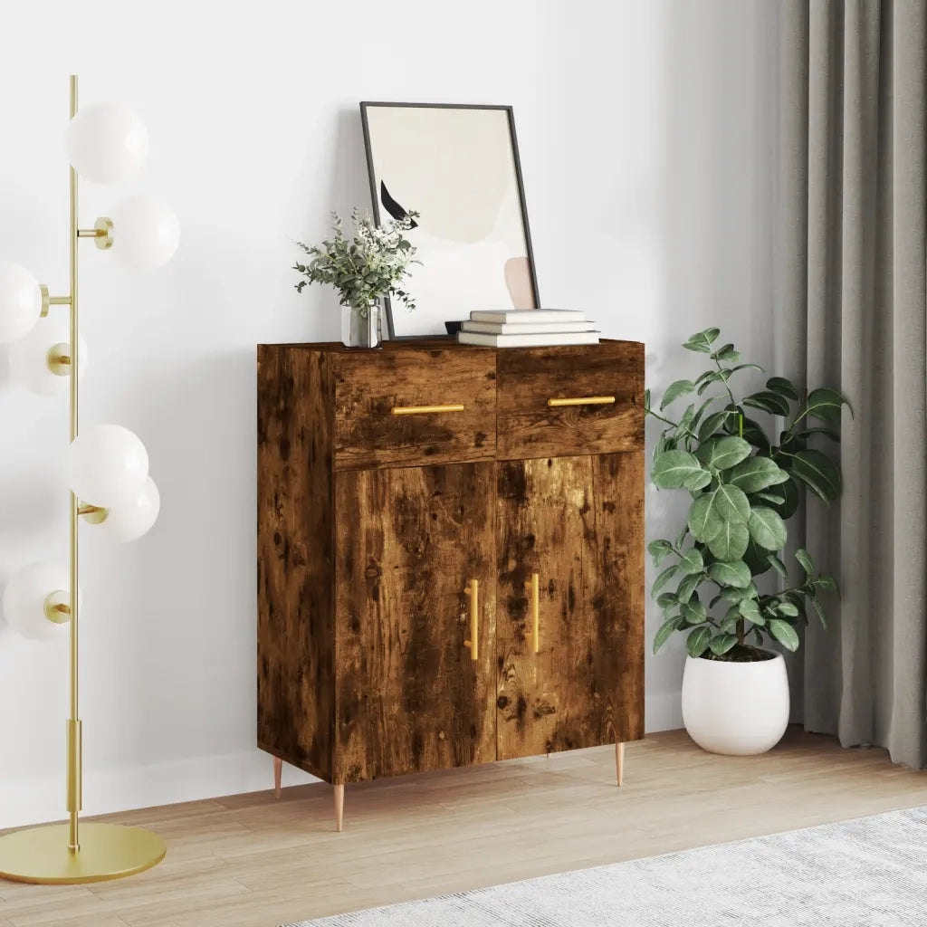 Credenza-Buffet-Armadio da cucina Rovere Fumo 69,5x34x90 cm in Legno Multistrato 811271