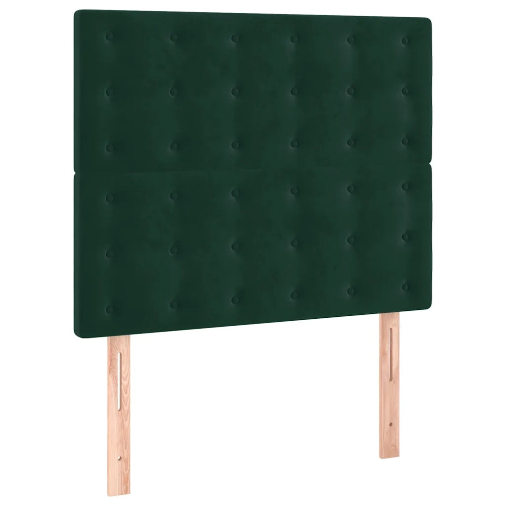 Giroletto a Molle con Materasso Verde Scuro 80x200 cm Velluto