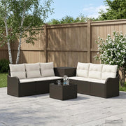 Set di divani 8 pz Nero e Bianco Crema 3448045