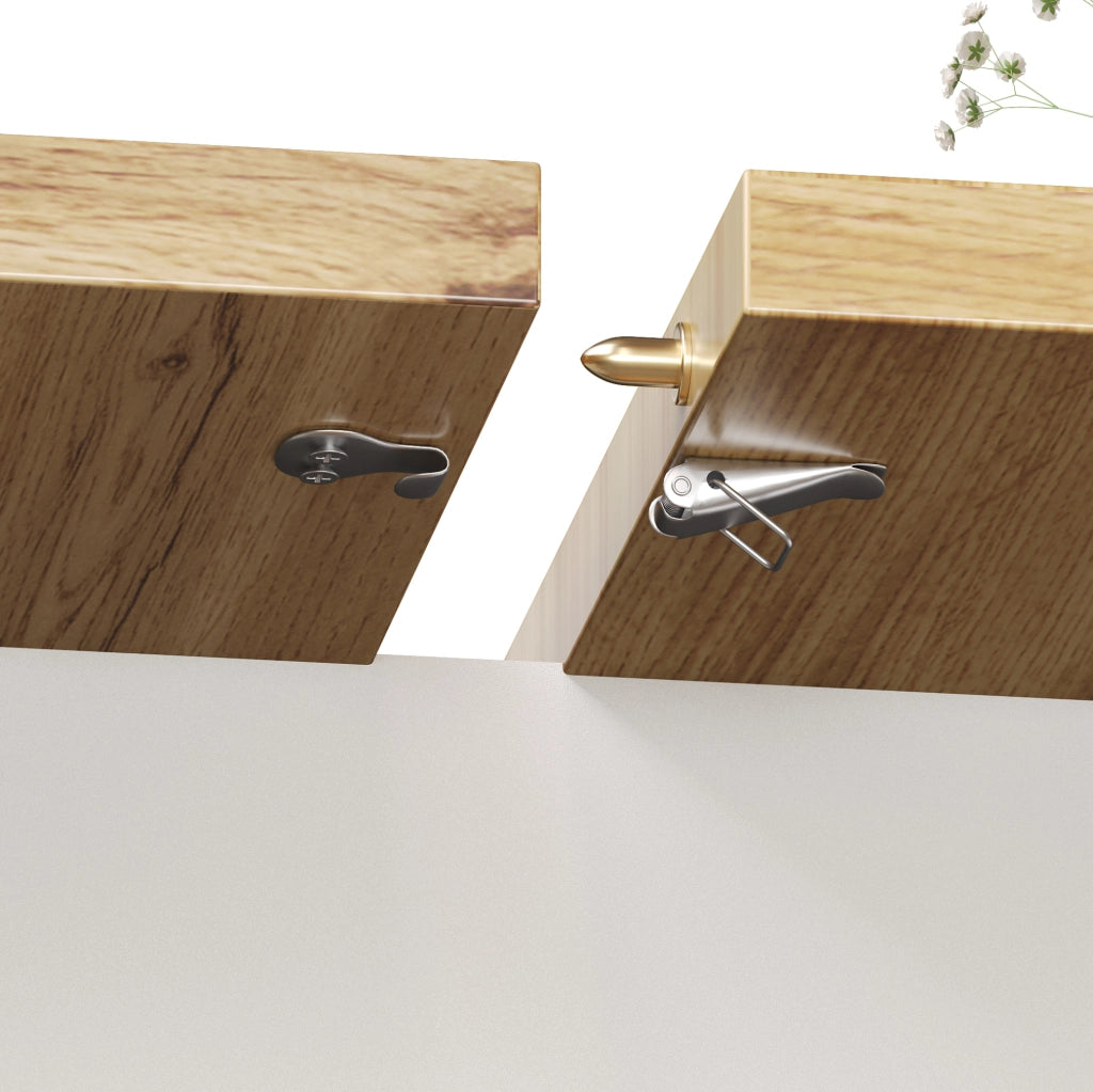 Tavolo da pranzo estensibile 110-140 x 80 x 75 cm in MDF bianco con contenitori