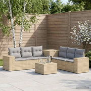 Set di divani 7 pz Beige e Grigio Chiaro 3448849