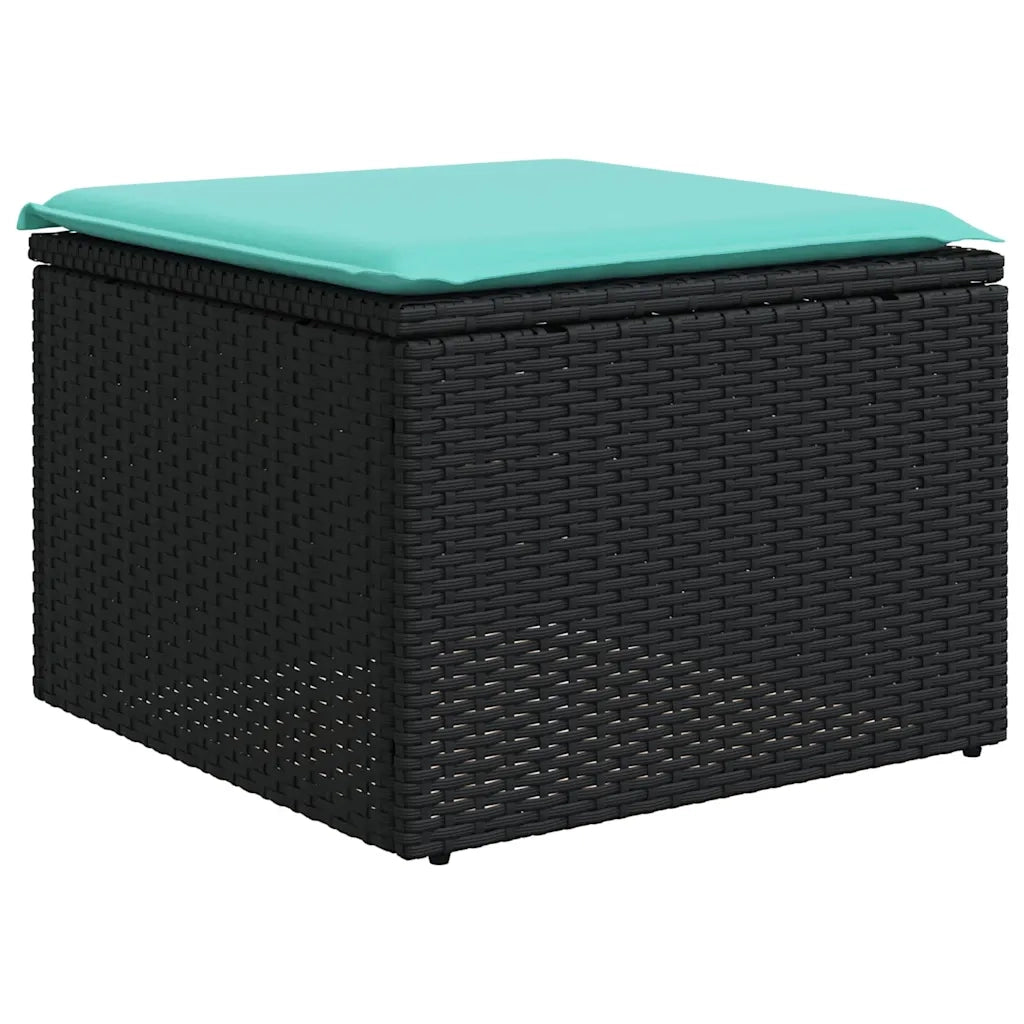 Set Divani da Giardino 6 pz con Cuscini Nero in Polyrattan 3221656