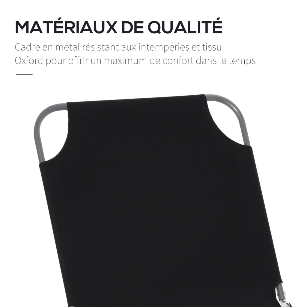 Sdraio da esterno regolabile ¨C Minimal ¨C Polyester nero metallo