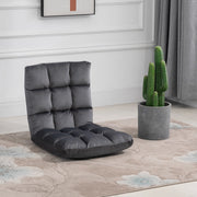 Poltrona da pavimento 55x71x53.5 cm convertibile 3 in 1 in poliestere grigio scuro