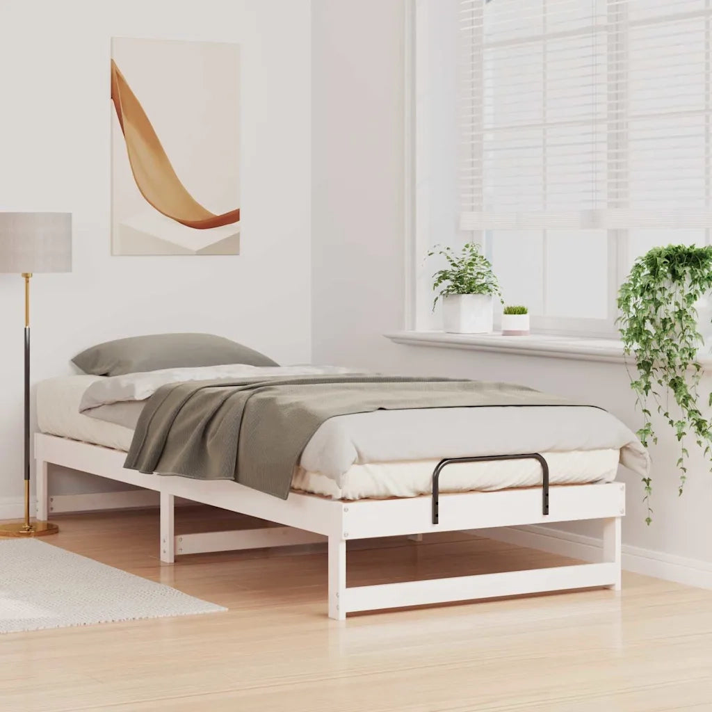 Struttura del letto-Giroletto-Rete del Letto Bianco 80 x 220 cm Pino massello 216088